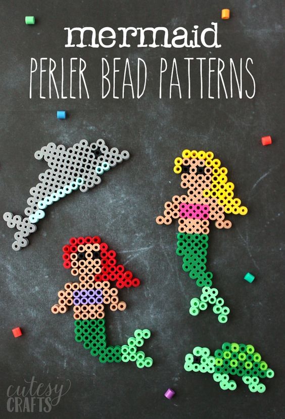 25 Mermaid Perler Bead Patterns, Ideas and Designs